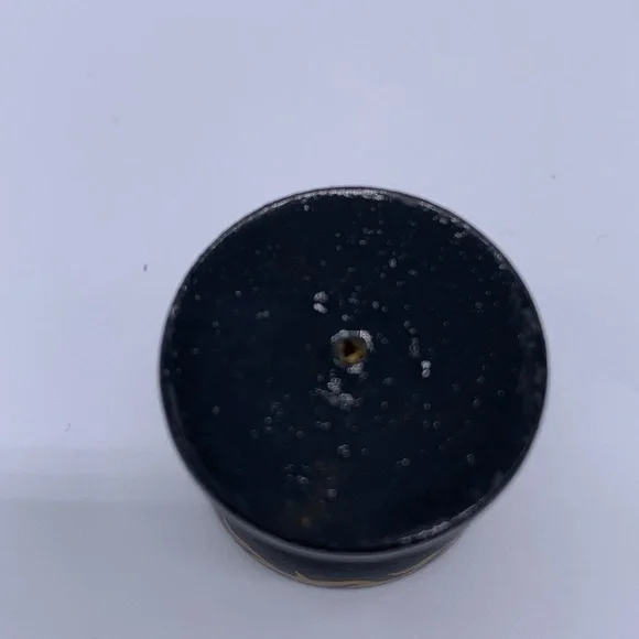 Hand Painted Vtg Ukrainian Signed Wooden Easter Egg Black Florals Stand - Picture 7 of 7